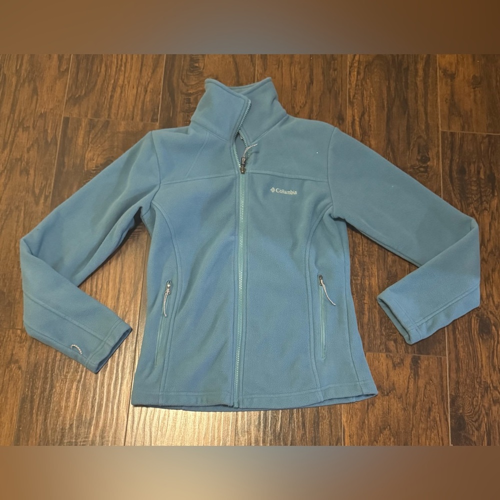 Columbia Soft Blue / teal Full-Zip Fleece Jacket